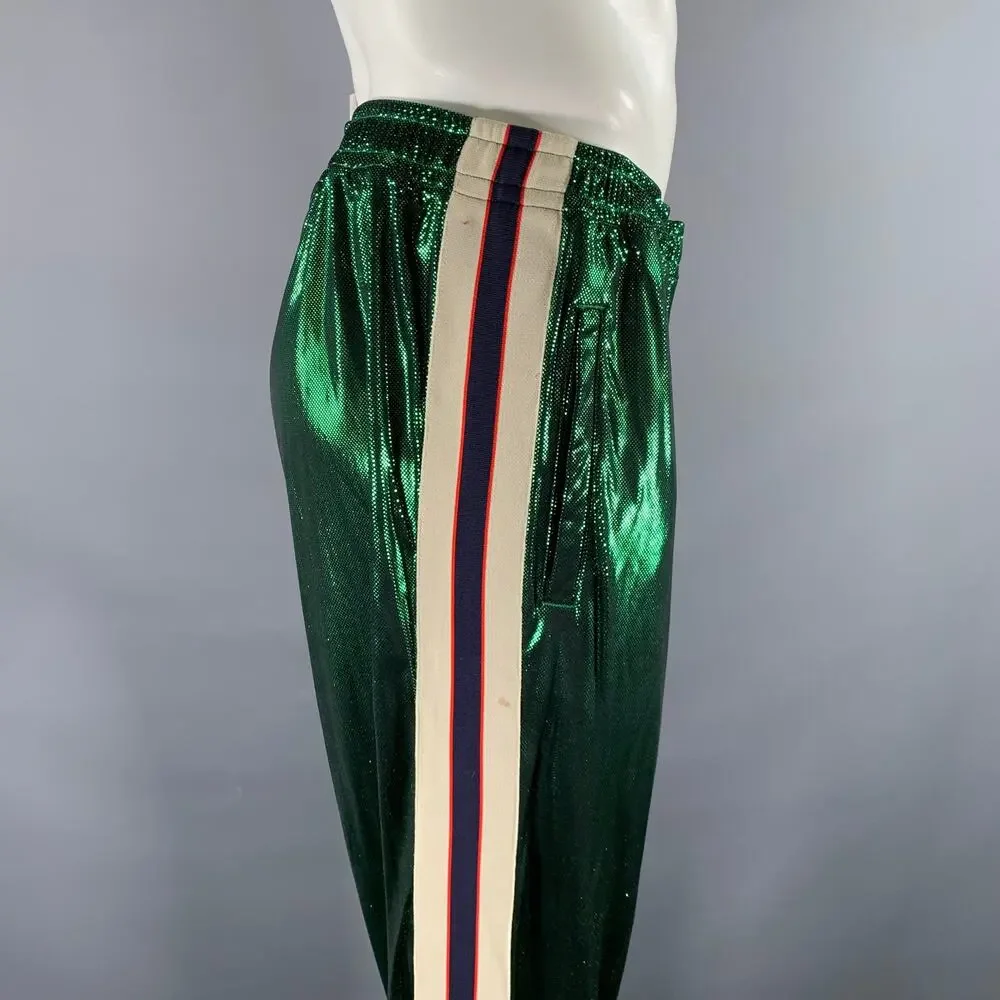 GUCCI Size XXL Green Side Stripe Acetate Blend Cruise Tracksuit